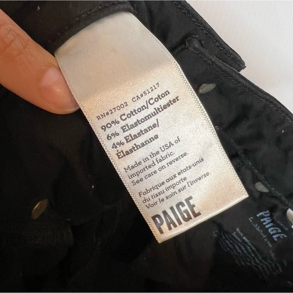PAIGE Demi Skinny Moto Jeans in Black. Size 26 - Picture 8 of 8